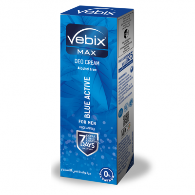 VEBIX MAX DEO CREAM BLUE ACTIVE ONCE A WEEK 7 DAYS FOR MEN EXTRA LONG LASTING 10 ML